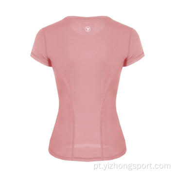 T-Shirt Feminina Umidade Wicking Dry Fit respirável